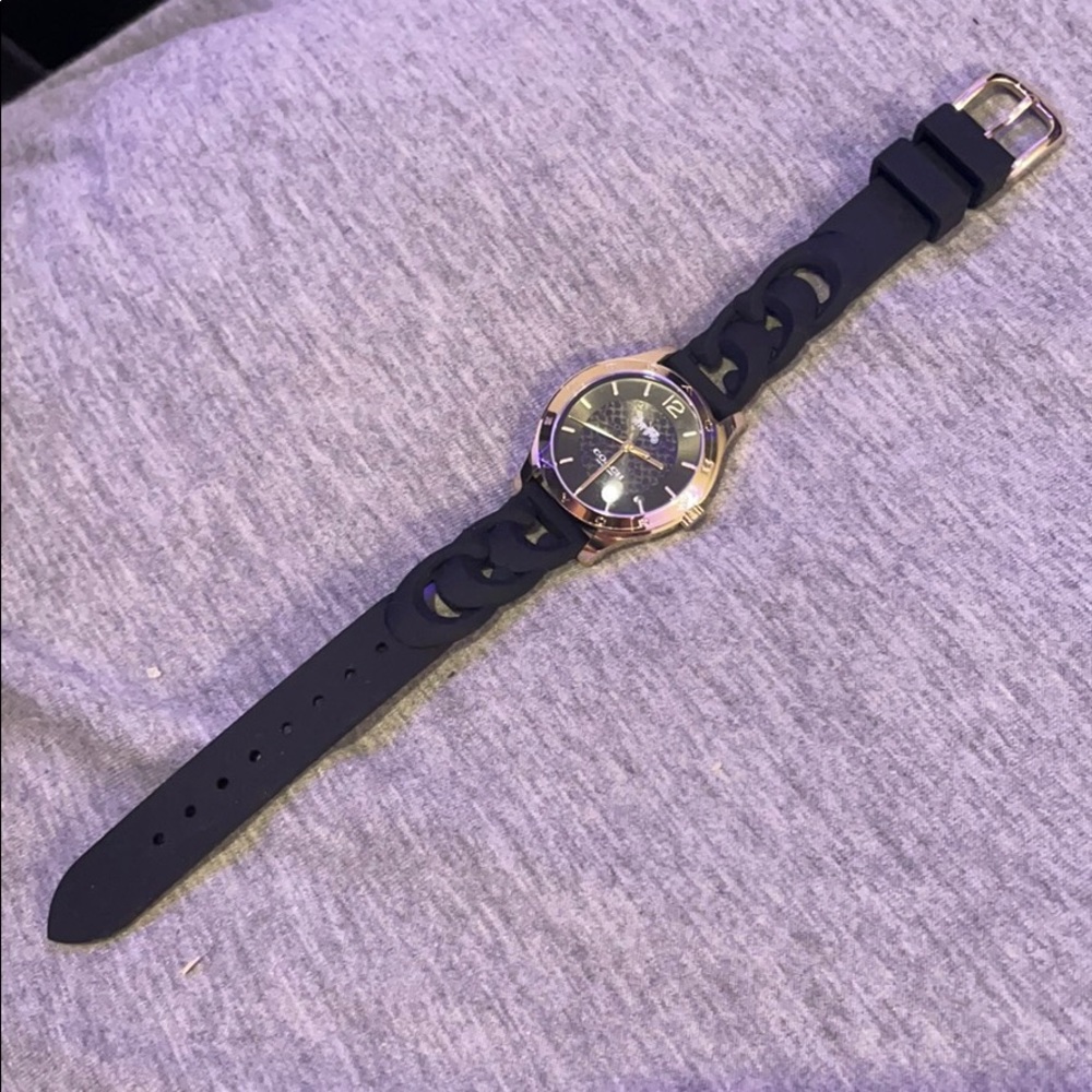 Coach black silicone watch